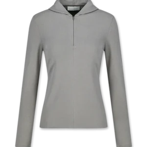 Half Zip-Up Knit Hoodie