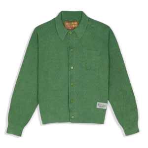 Pigment Dye Long Sleeve Polo Sweater