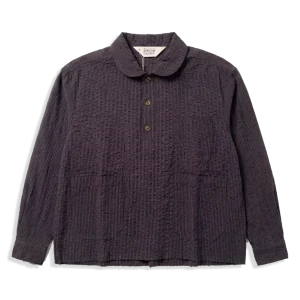 Gingham Mock Neck Shirt