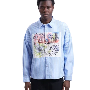 Omer Striped Oxford Button Up Shirt