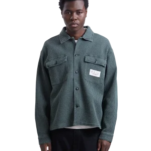 Waffle Button Front Shirt