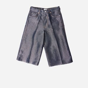 Shiny Weft Denim Shorts