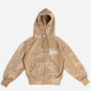 Aged Temple Camo Zip Through Hoodie
