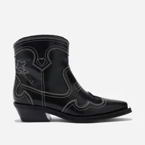 Low Shaft Embroidered Western Boot Oleatex