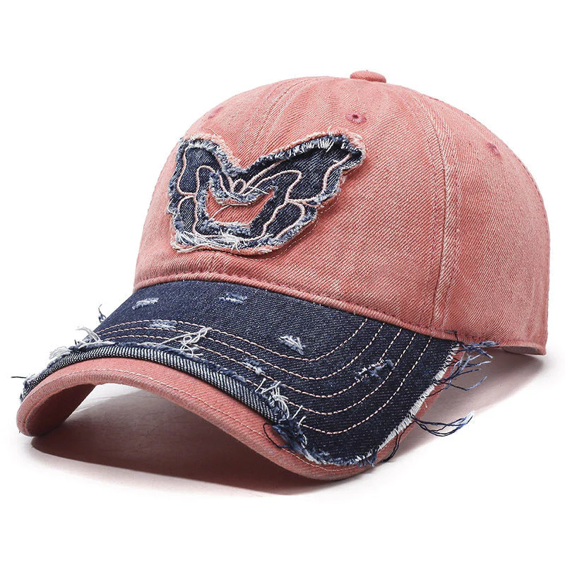 Retro vingar denim basebollkeps - Bild 5