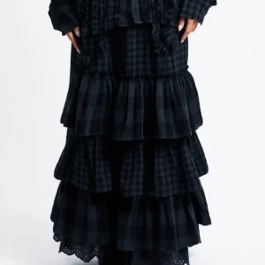 Rolled Waist Tiered Skirt