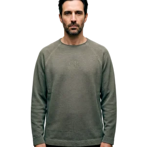 Heavy Piquet Pigment Dyed Mockneck Sweatshirt