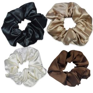 SIDEN SCRUNCHIE BIG (förpackning med 4) - Neutral