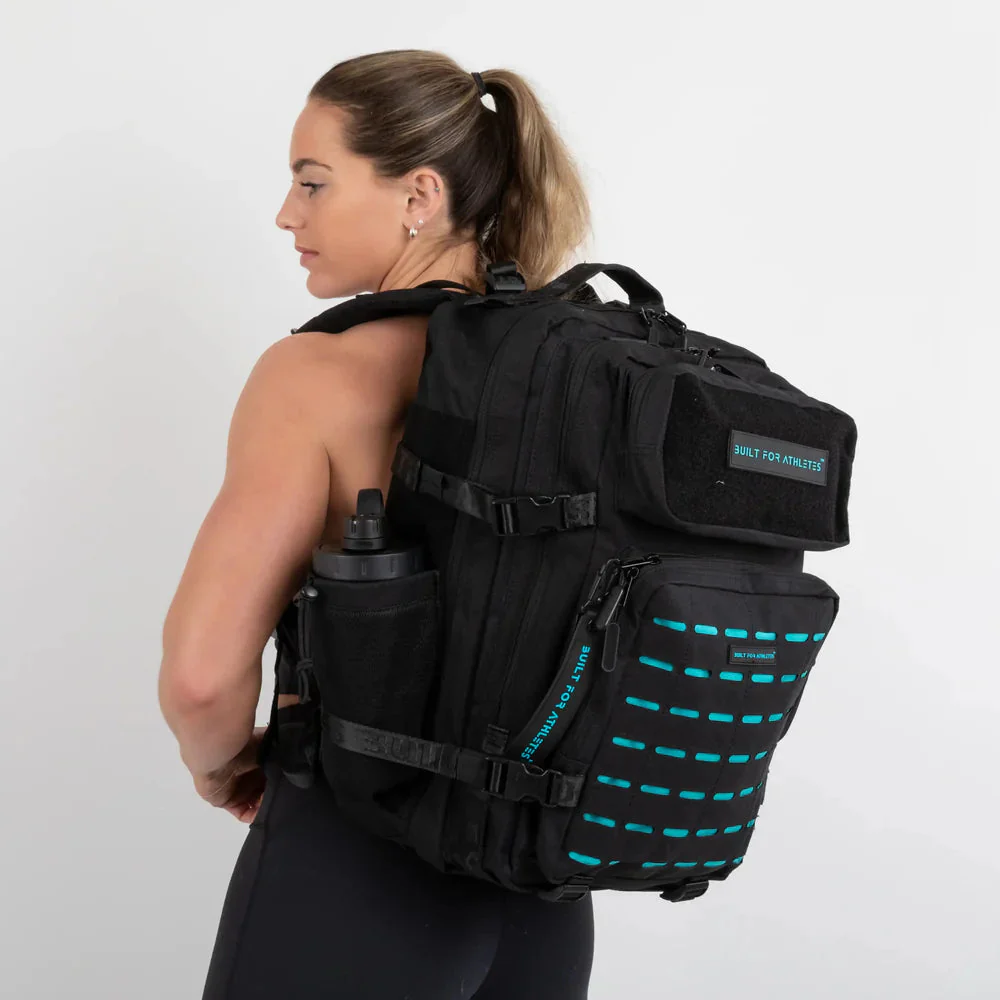 Built For Athletes Large Black & Aqua 45L Hero 3.0 Backpack - Bild 7
