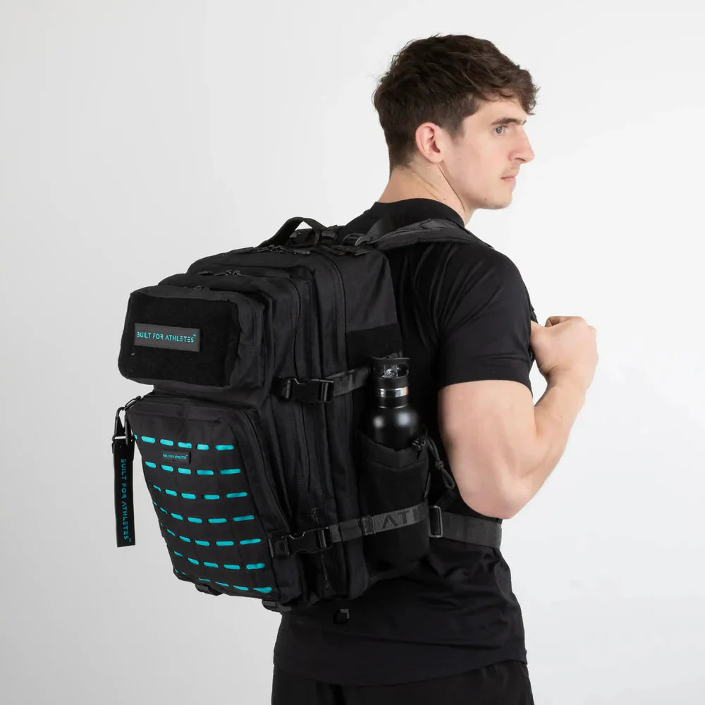 Built For Athletes Large Black & Aqua 45L Hero 3.0 Backpack - Bild 8