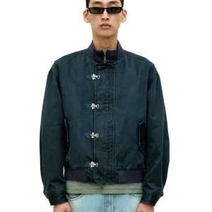 Washed Deck Hook Lip Bomber Jacket