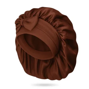 LYXIG SIDEN BONNET - CHOCOLATE